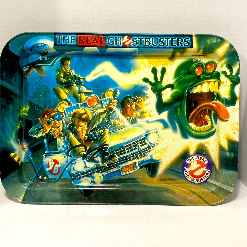 1986 THE REAL GHOSTBUSTERS METAL TV TRAY